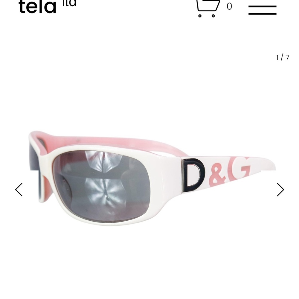 D&G White and Pink Sunglasses Y2K USED